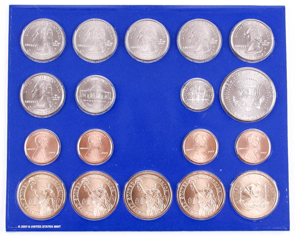 2009 United States Mint Uncirculated Set of (18) Coins from The Philadelphia Mint at PristineAuction.com 2009 United States Mint Uncirculated Set of (18) Coins from The Philadelphia Mint at PristineAuction.com