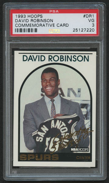 David Robinson 1993-94 Hoops #DR1 Commemorative 1989 Rookie Card (PSA 3) at PristineAuction.com David Robinson 1993-94 Hoops #DR1 Commemorative 1989 Rookie Card (PSA 3) at PristineAuction.com