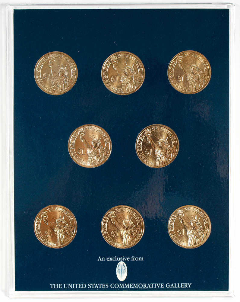 2007 United States Presidential Dollars Commemorative Gallery Set with Wooden Display Case at PristineAuction.com 2007 United States Presidential Dollars Commemorative Gallery Set with Wooden Display Case at PristineAuction.com