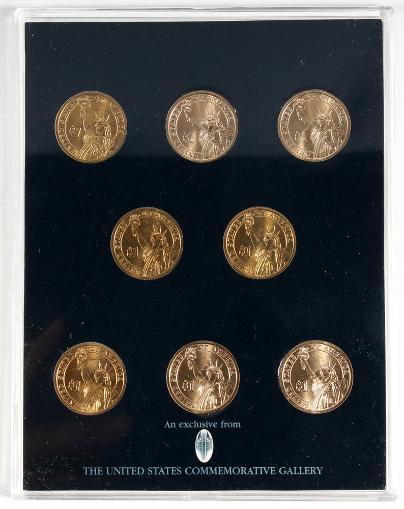 2008 United States Presidential Dollars Commemorative Gallery Set with Wooden Display Case at PristineAuction.com 2008 United States Presidential Dollars Commemorative Gallery Set with Wooden Display Case at PristineAuction.com
