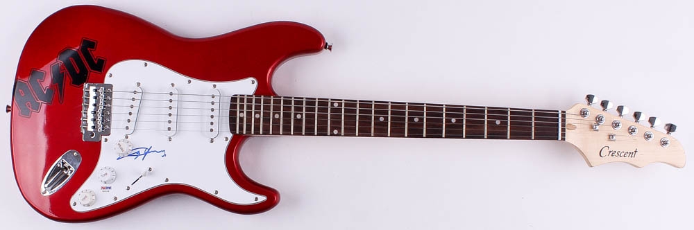 Angus Young Signed Full-Size Custom AC/DC Crescent Electric Guitar (PSA ...