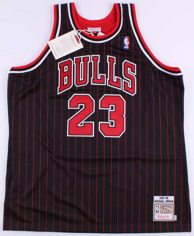 Michael Jordan Signed Bulls Authentic Mitchell & Ness Pinstripe Alternate Jersey (UDA COA) at PristineAuction.com Michael Jordan Signed Bulls Authentic Mitchell & Ness Pinstripe Alternate Jersey (UDA COA) at PristineAuction.com
