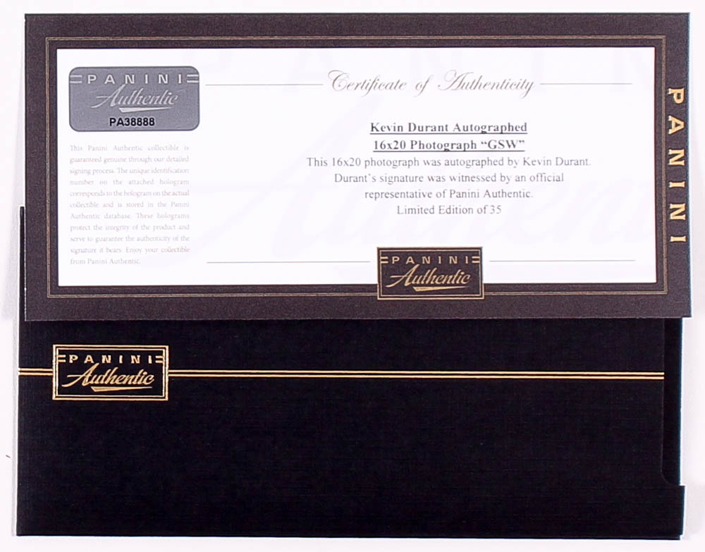 Kevin Durant Signed LE Warriors 16x20 Photo (Panini COA) at PristineAuction.com Kevin Durant Signed LE Warriors 16x20 Photo (Panini COA) at PristineAuction.com