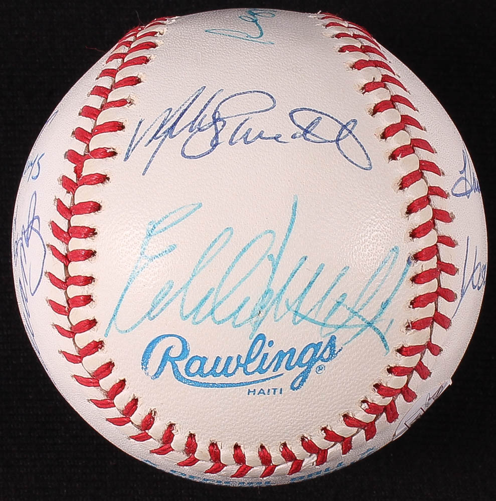 500 Home Run Club Hall of Famers Multi-Signed OAL Baseball Signed by (11) with Ted Williams, Mickey Mantle, Eddie Mathews, Frank Robinson, Willie Mays, Harmon Killebrew (JSA LOA) at PristineAuction.com 500 Home Run Club Hall of Famers Multi-Signed OAL Baseball Signed by (11) with Ted Williams, Mickey Mantle, Eddie Mathews, Frank Robinson, Willie Mays, Harmon Killebrew (JSA LOA) at PristineAuction.com