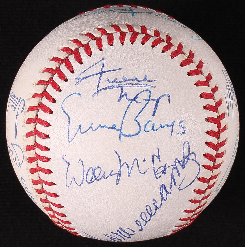 500 Home Run Club Hall of Famers Multi-Signed OAL Baseball Signed by (11) with Ted Williams, Mickey Mantle, Eddie Mathews, Frank Robinson, Willie Mays, Harmon Killebrew (JSA LOA) at PristineAuction.com 500 Home Run Club Hall of Famers Multi-Signed OAL Baseball Signed by (11) with Ted Williams, Mickey Mantle, Eddie Mathews, Frank Robinson, Willie Mays, Harmon Killebrew (JSA LOA) at PristineAuction.com