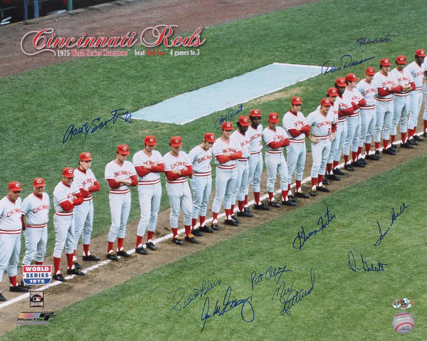 Tom Carroll Reds 1975 Cincinnati Reds 16x20 Photo Team-Signed by (11) with George Foster ...