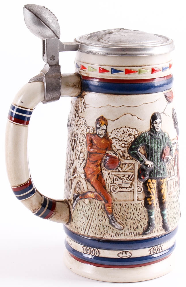Vintage 1983 "The History of Football" Avon Beer Stein Pristine Auction
