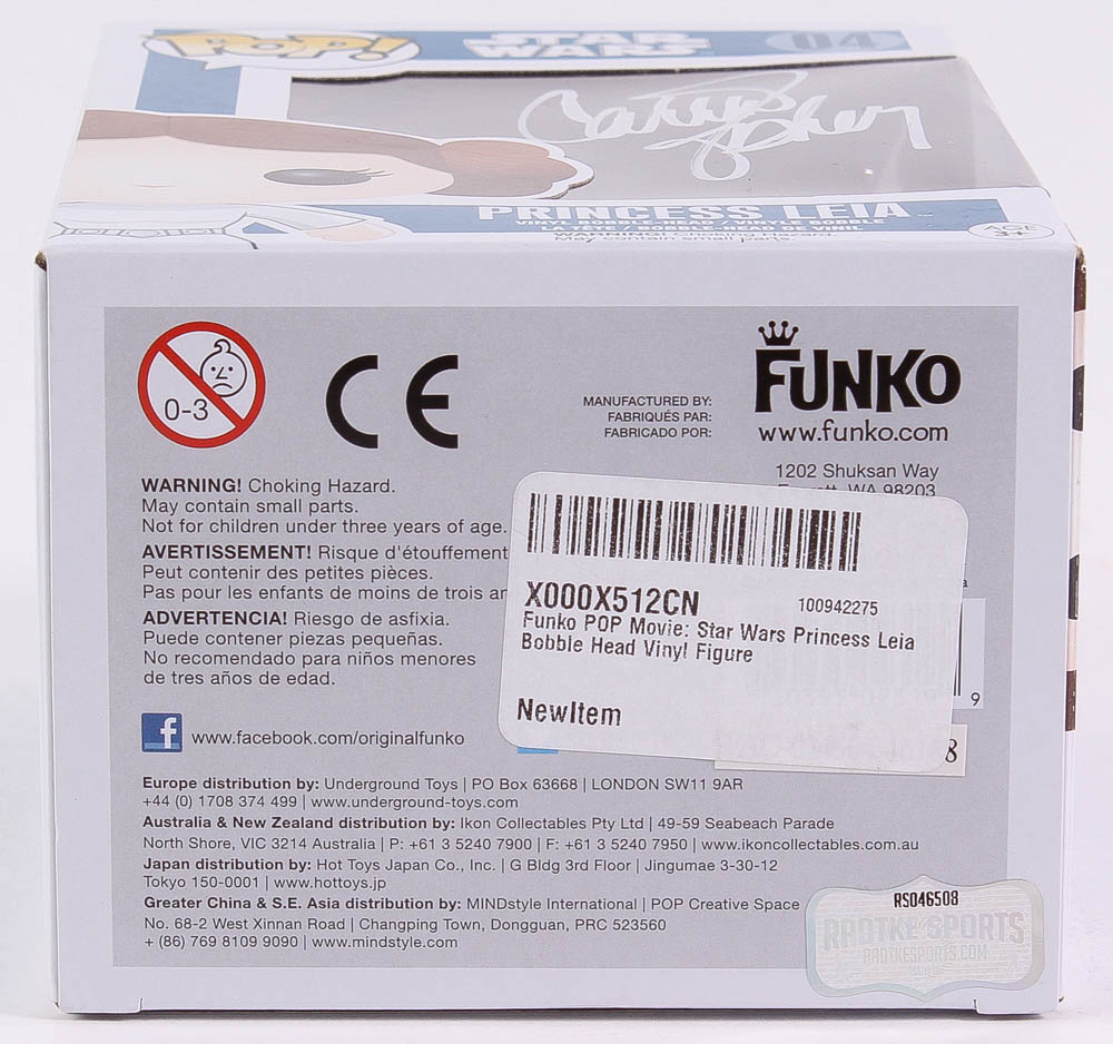 Carrie Fisher Signed "Star Wars" Princess Leia Funko POP! Vinyl Bobble Head (Radtke COA) at PristineAuction.com Carrie Fisher Signed "Star Wars" Princess Leia Funko POP! Vinyl Bobble Head (Radtke COA) at PristineAuction.com