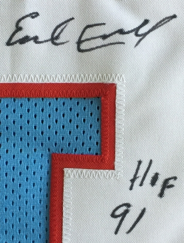 Earl Campbell Signed Oilers Jersey Inscribed "HOF 91" (JSA COA) at PristineAuction.com Earl Campbell Signed Oilers Jersey Inscribed "HOF 91" (JSA COA) at PristineAuction.com