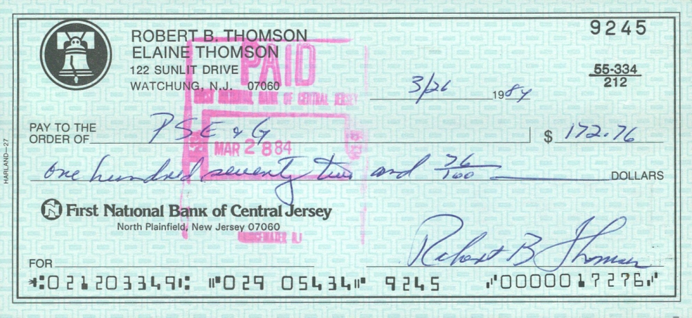 filled out check
