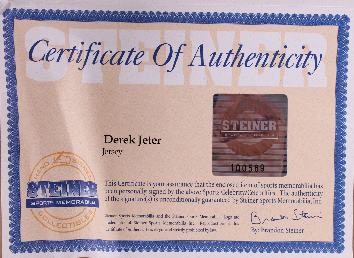 Derek Jeter Signed Yankees 32x42 Custom Framed Jersey with Joe DiMaggio Arm Band & Jersey Number Patch (Steiner COA) at PristineAuction.com Derek Jeter Signed Yankees 32x42 Custom Framed Jersey with Joe DiMaggio Arm Band & Jersey Number Patch (Steiner COA) at PristineAuction.com