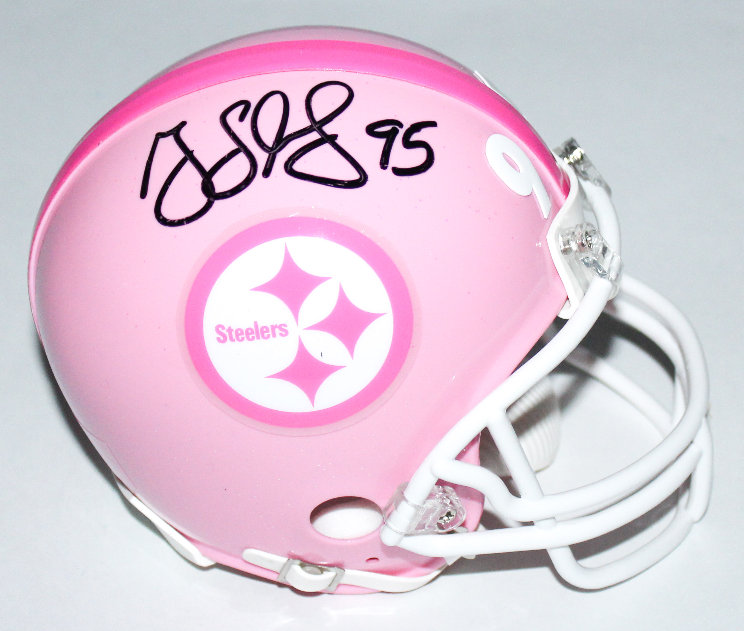 Greg Lloyd Sr. Signed Steelers Breast Cancer Awareness Mini Helmet (TSE Hologram) at PristineAuction.com Greg Lloyd Sr. Signed Steelers Breast Cancer Awareness Mini Helmet (TSE Hologram) at PristineAuction.com
