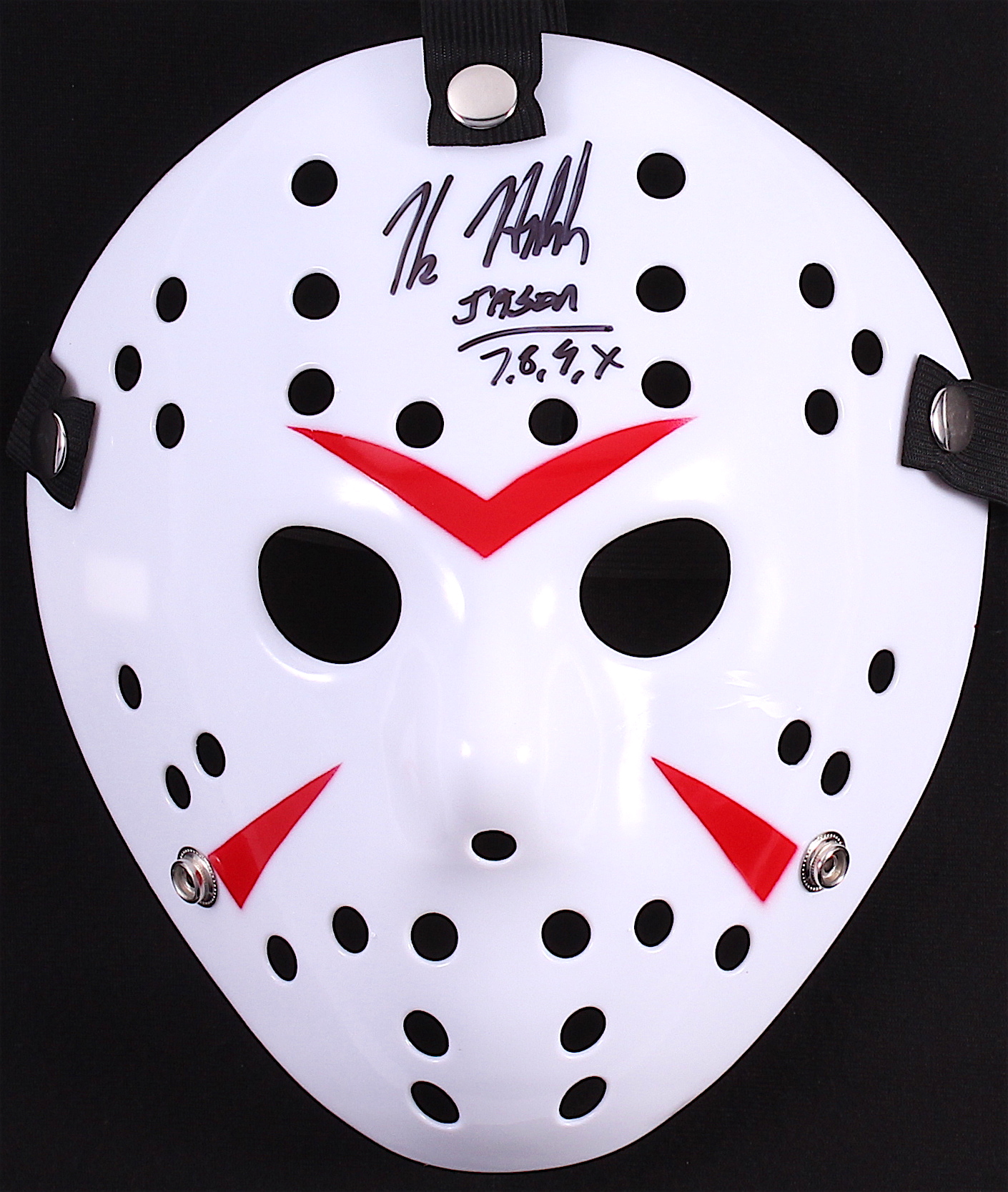 Kane Hodder Signed Jason "Friday the 13th" Hockey Mask Inscribed "Jason 7, 8, 9, X" (PA COA) at PristineAuction.com Kane Hodder Signed Jason "Friday the 13th" Hockey Mask Inscribed "Jason 7, 8, 9, X" (PA COA) at PristineAuction.com