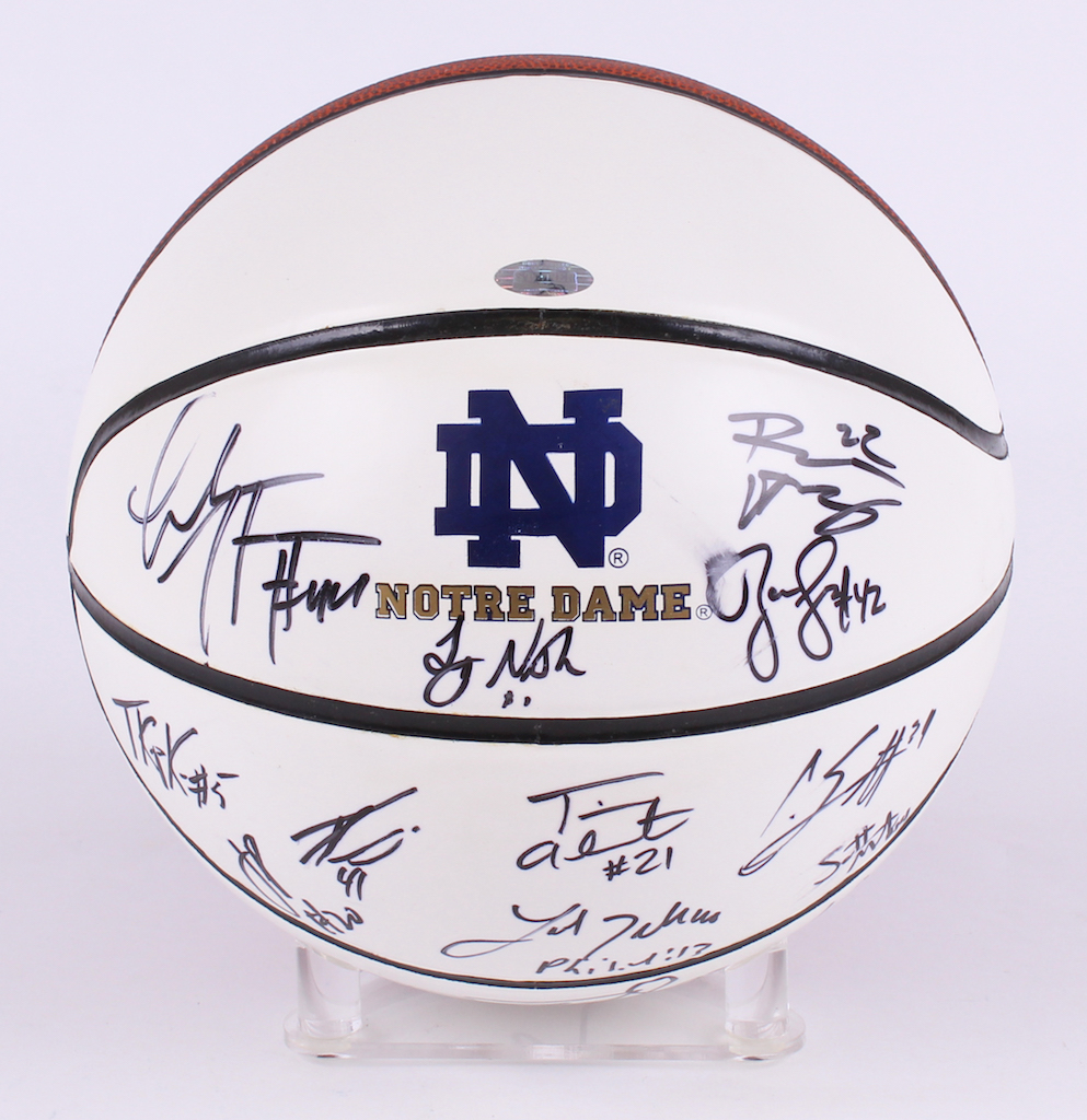 Multi-Signed Notre Dame Logo Basketball Including (14) Luke Harangody, Ben Hansbrough, Tim Abromaitis, Zach Hillesland, Tim Andree, Jonathan Peoples (Steiner COA) at PristineAuction.com Multi-Signed Notre Dame Logo Basketball Including (14) Luke Harangody, Ben Hansbrough, Tim Abromaitis, Zach Hillesland, Tim Andree, Jonathan Peoples (Steiner COA) at PristineAuction.com