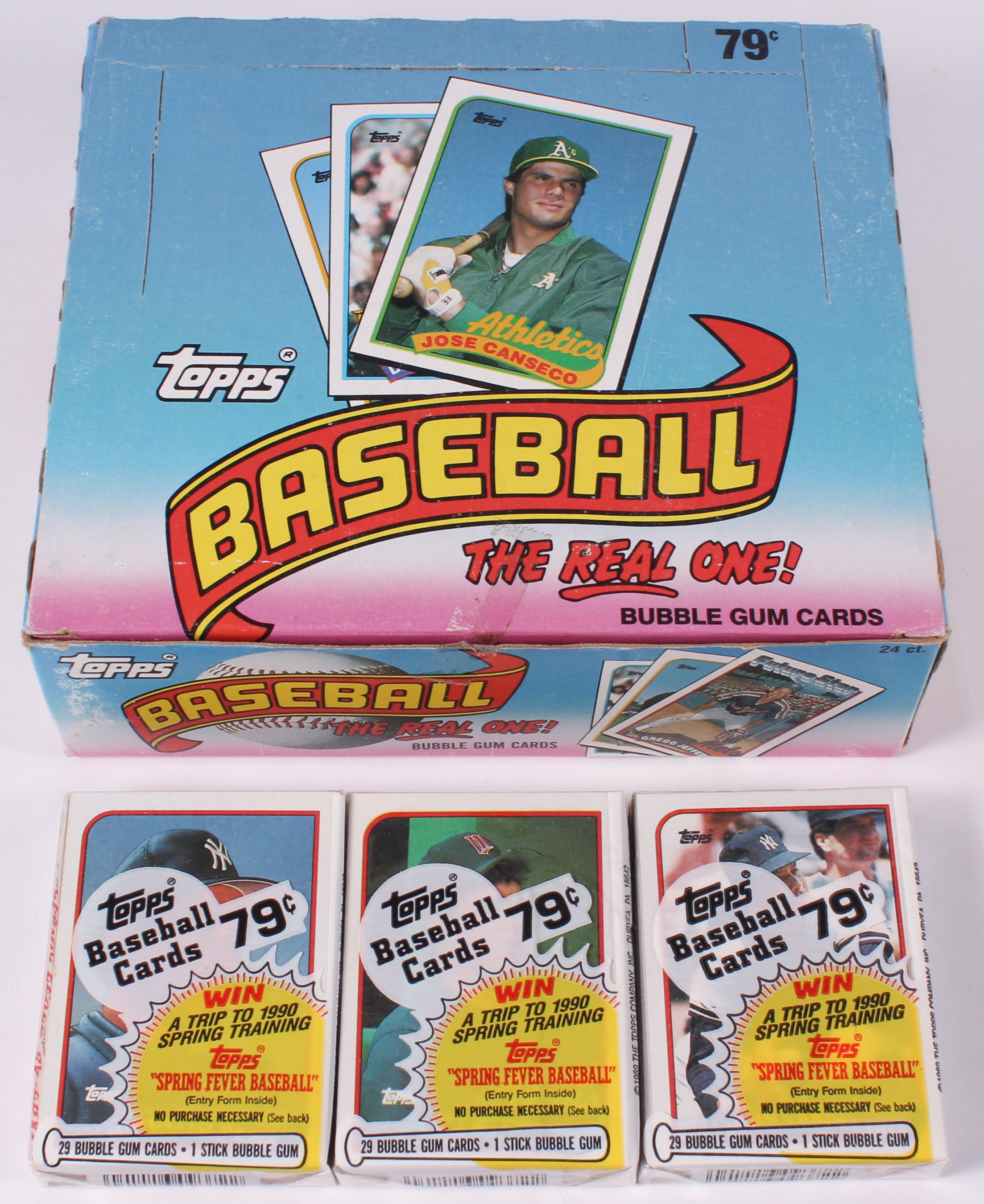 1989 Topps "The Real One" Bubble Gum Baseball Cards with (24) Packs at PristineAuction.com 1989 Topps "The Real One" Bubble Gum Baseball Cards with (24) Packs at PristineAuction.com