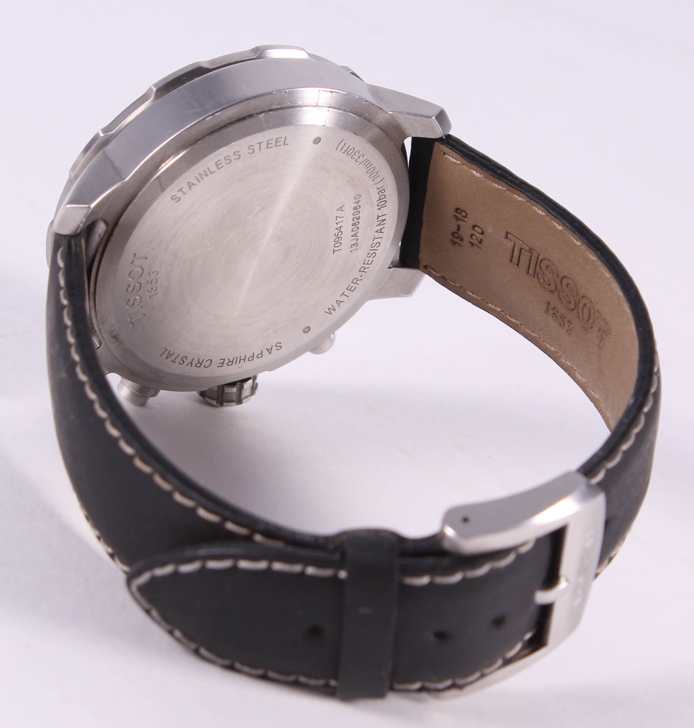 Tissot 1853 T-Sport Chronograph Leather Wrist Watch Set Tachymeter T095417 with Case at PristineAuction.com Tissot 1853 T-Sport Chronograph Leather Wrist Watch Set Tachymeter T095417 with Case at PristineAuction.com