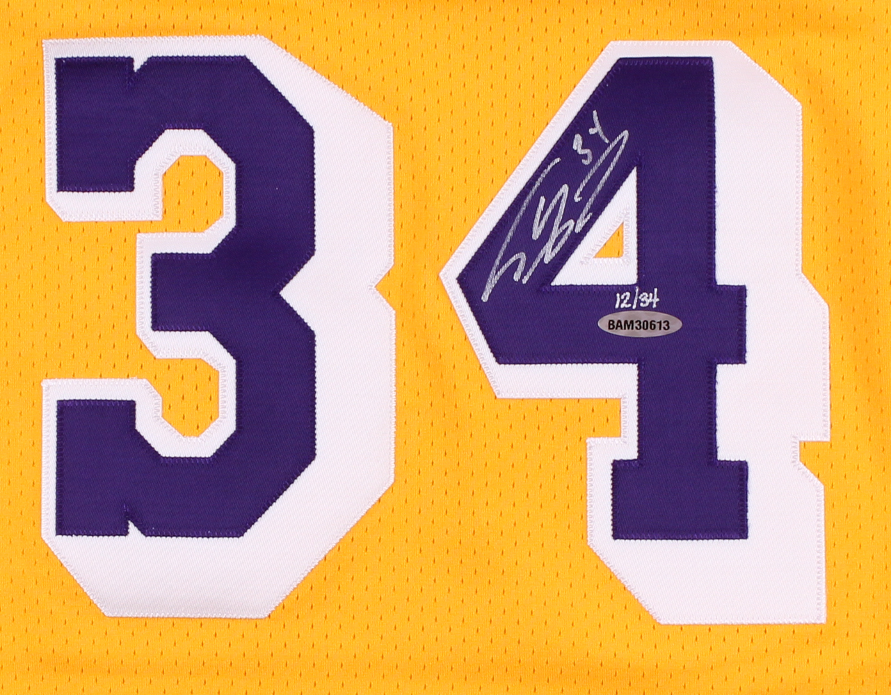 Shaquille O'Neal Signed LE Lakers Mitchell & Ness Authentic On-Court Career Highlight Stat Jersey (UDA COA) at PristineAuction.com Shaquille O'Neal Signed LE Lakers Mitchell & Ness Authentic On-Court Career Highlight Stat Jersey (UDA COA) at PristineAuction.com