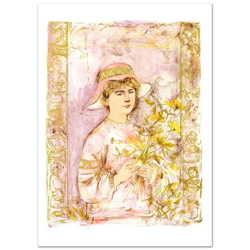"Flora" LE 25x35 Lithograph by Edna Hibel (Artova) at PristineAuction.com "Flora" LE 25x35 Lithograph by Edna Hibel (Artova) at PristineAuction.com