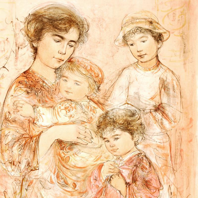 "Lotte and Her Children" LE 30x42 Lithograph by Edna Hibel (Artova) at PristineAuction.com "Lotte and Her Children" LE 30x42 Lithograph by Edna Hibel (Artova) at PristineAuction.com