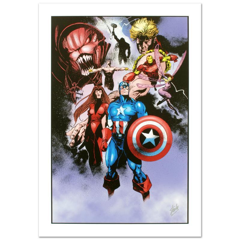 Stan Lee Signed "Avengers #99 Annual" Limited Edition 18x27 Giclee on Canvas by Leonardo Manco & Marvel Comics at PristineAuction.com Stan Lee Signed "Avengers #99 Annual" Limited Edition 18x27 Giclee on Canvas by Leonardo Manco & Marvel Comics at PristineAuction.com