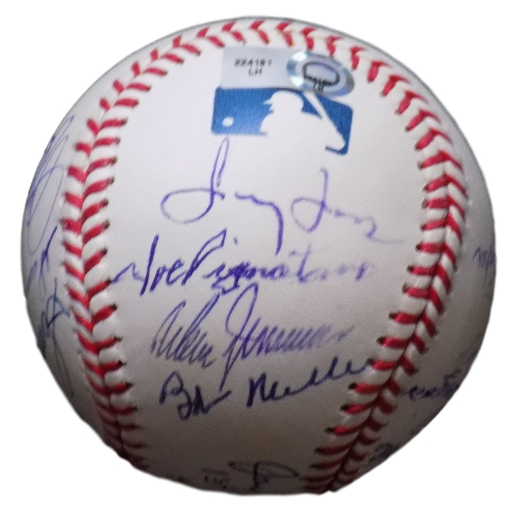 1962 New York Mets Team Signed OML Baseball Signed by (19) with Jay Hook, Frank Thomas, Cliff Cook, Ray Daviault (MLB Hologram) at PristineAuction.com 1962 New York Mets Team Signed OML Baseball Signed by (19) with Jay Hook, Frank Thomas, Cliff Cook, Ray Daviault (MLB Hologram) at PristineAuction.com