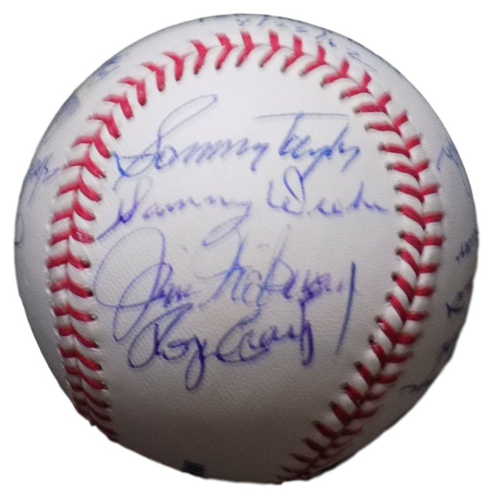 1962 New York Mets Team Signed OML Baseball Signed by (19) with Jay Hook, Frank Thomas, Cliff Cook, Ray Daviault (MLB Hologram) at PristineAuction.com 1962 New York Mets Team Signed OML Baseball Signed by (19) with Jay Hook, Frank Thomas, Cliff Cook, Ray Daviault (MLB Hologram) at PristineAuction.com
