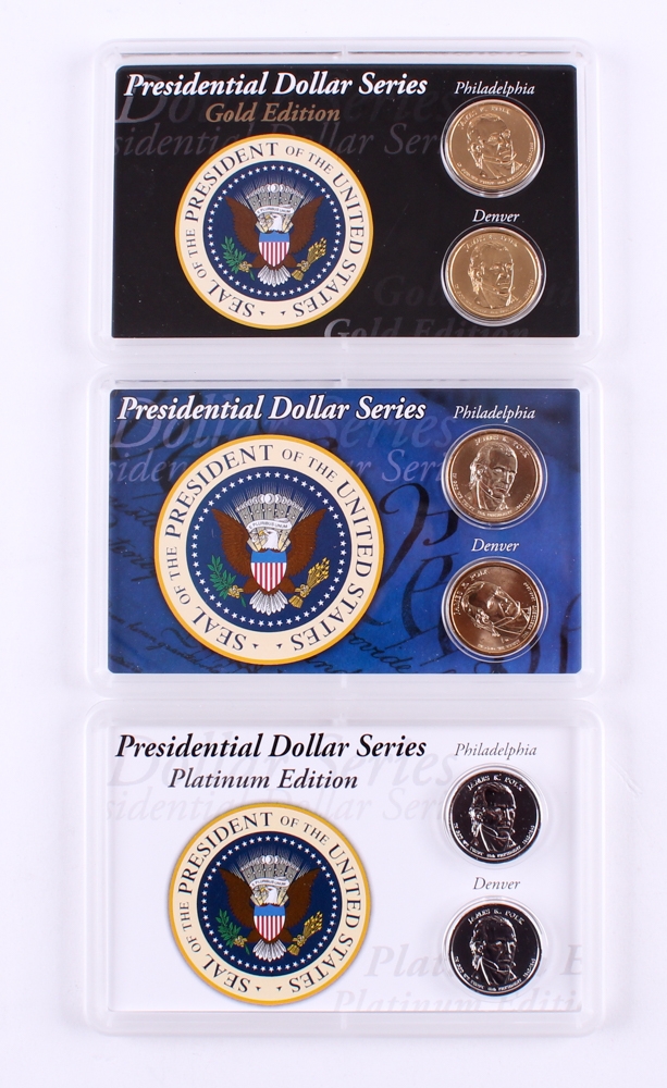 Master Set of (3) 2009 James K. Polk Presidential Dollar Series Coins