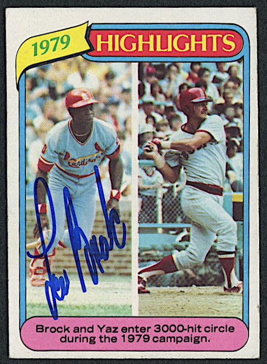 Lou Brock Signed 1980 Topps #1 Baseball Card (PA COA) at PristineAuction.com Lou Brock Signed 1980 Topps #1 Baseball Card (PA COA) at PristineAuction.com