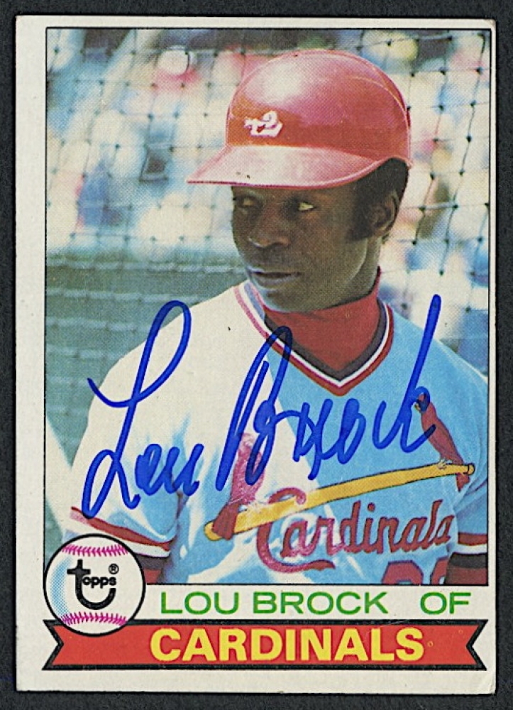 Lou Brock Signed 1979 Topps 665 Baseball Card PA COA Pristine Auction