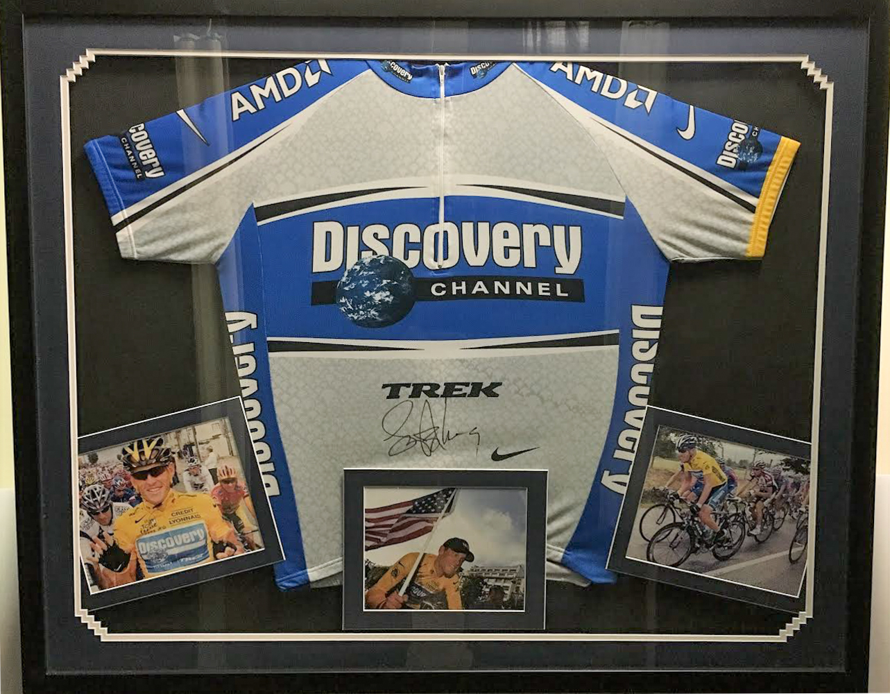 Lance Armstrong Signed 24x42 Custom Framed Jersey (JSA LOA) at PristineAuction.com Lance Armstrong Signed 24x42 Custom Framed Jersey (JSA LOA) at PristineAuction.com