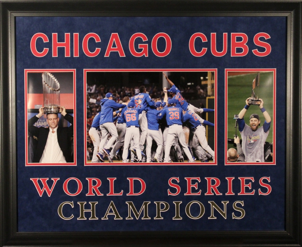 Sports Memorabilia Auction Pristine Chicago Cubs 2018 World Series Champions 27x33 Custom Framed Photo Display