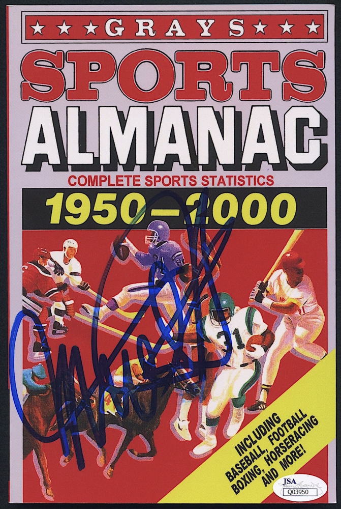 Online Sports Memorabilia Auction Pristine Michael J Fox Signed Back To The Future Ii Grays Sports Almanac Movie