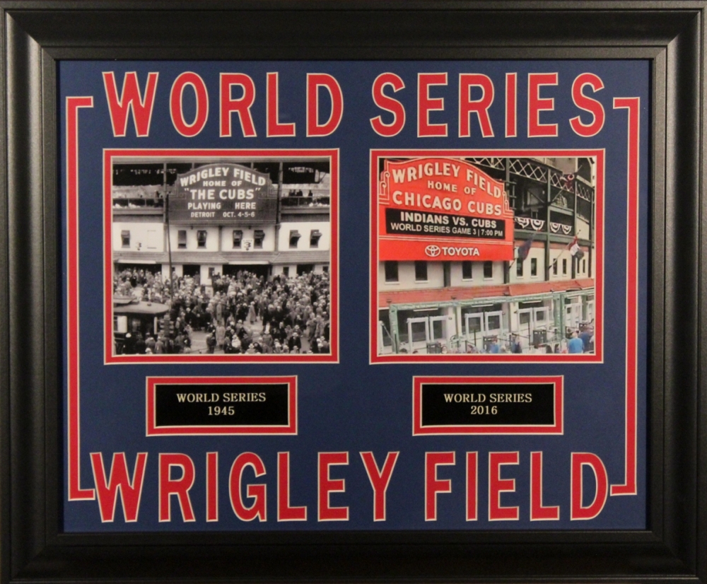 Sports Memorabilia Auction Pristine Chicago Cubs World Series At Wrigley Field 19x23 Custom Framed Photo Display