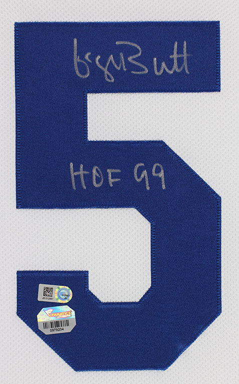 George Brett Signed Royals 35" x 43" Custom Framed Jersey Inscribed "HOF 99" (Fanatics & MLB Hologram) at PristineAuction.com George Brett Signed Royals 35" x 43" Custom Framed Jersey Inscribed "HOF 99" (Fanatics & MLB Hologram) at PristineAuction.com