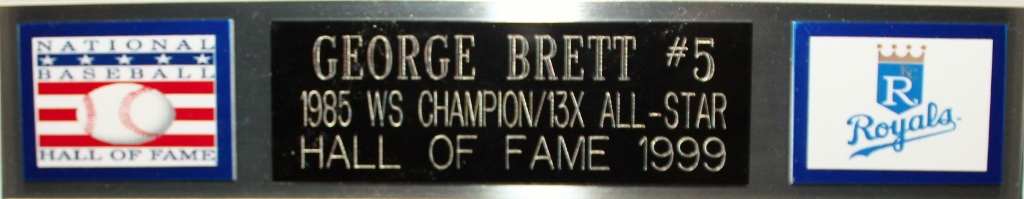 George Brett Signed Royals 35" x 43" Custom Framed Jersey Inscribed "HOF 99" (Fanatics & MLB Hologram) at PristineAuction.com George Brett Signed Royals 35" x 43" Custom Framed Jersey Inscribed "HOF 99" (Fanatics & MLB Hologram) at PristineAuction.com
