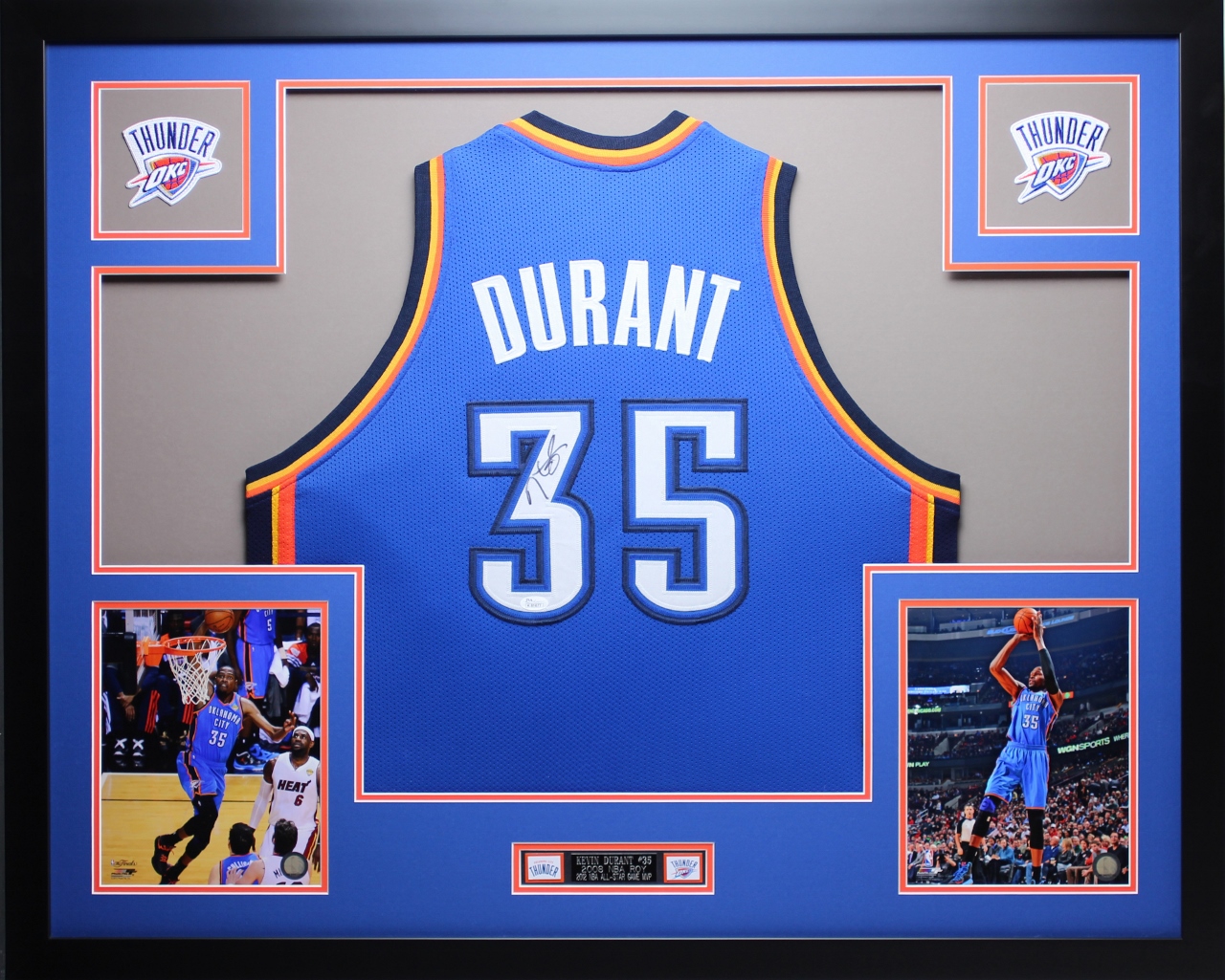 Kevin Durant Signed Thunder 35" x 43" Custom Framed Jersey (JSA COA) at PristineAuction.com Kevin Durant Signed Thunder 35" x 43" Custom Framed Jersey (JSA COA) at PristineAuction.com