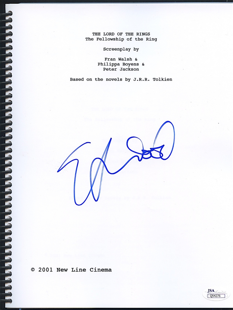Lord Of The Rings Fellowship Of The Ring Script Elijah Wood Signed "The Lord of the Rings: The Fellowship of the Ring