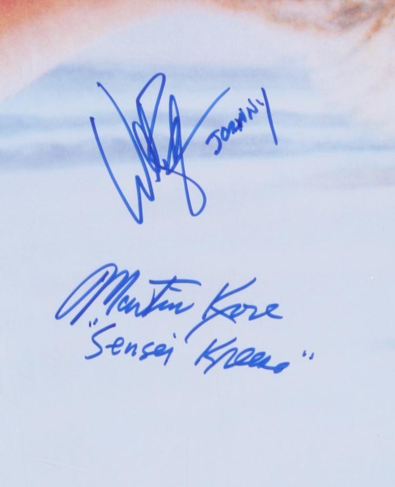 Ralph Macchio, William Zabka & Martin Kove Signed & Inscribed "The Karate Kid" 24x36 Movie Poster (Schwartz COA) at PristineAuction.com Ralph Macchio, William Zabka & Martin Kove Signed & Inscribed "The Karate Kid" 24x36 Movie Poster (Schwartz COA) at PristineAuction.com