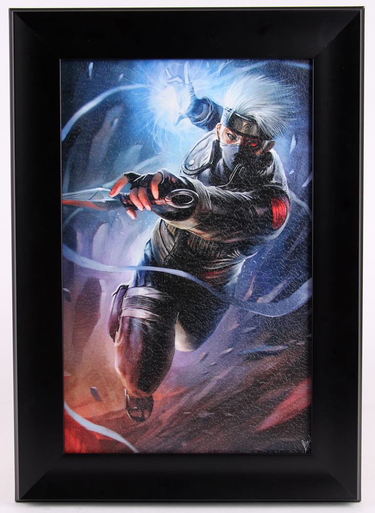 Naruto "Kakashi's Chidori" 15x21 Custom Framed Textured Lithograph at PristineAuction.com Naruto "Kakashi's Chidori" 15x21 Custom Framed Textured Lithograph at PristineAuction.com