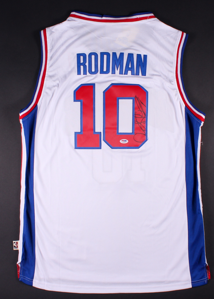 Dennis Rodman Signed Pistons Jersey (PSA COA) at PristineAuction.com Dennis Rodman Signed Pistons Jersey (PSA COA) at PristineAuction.com