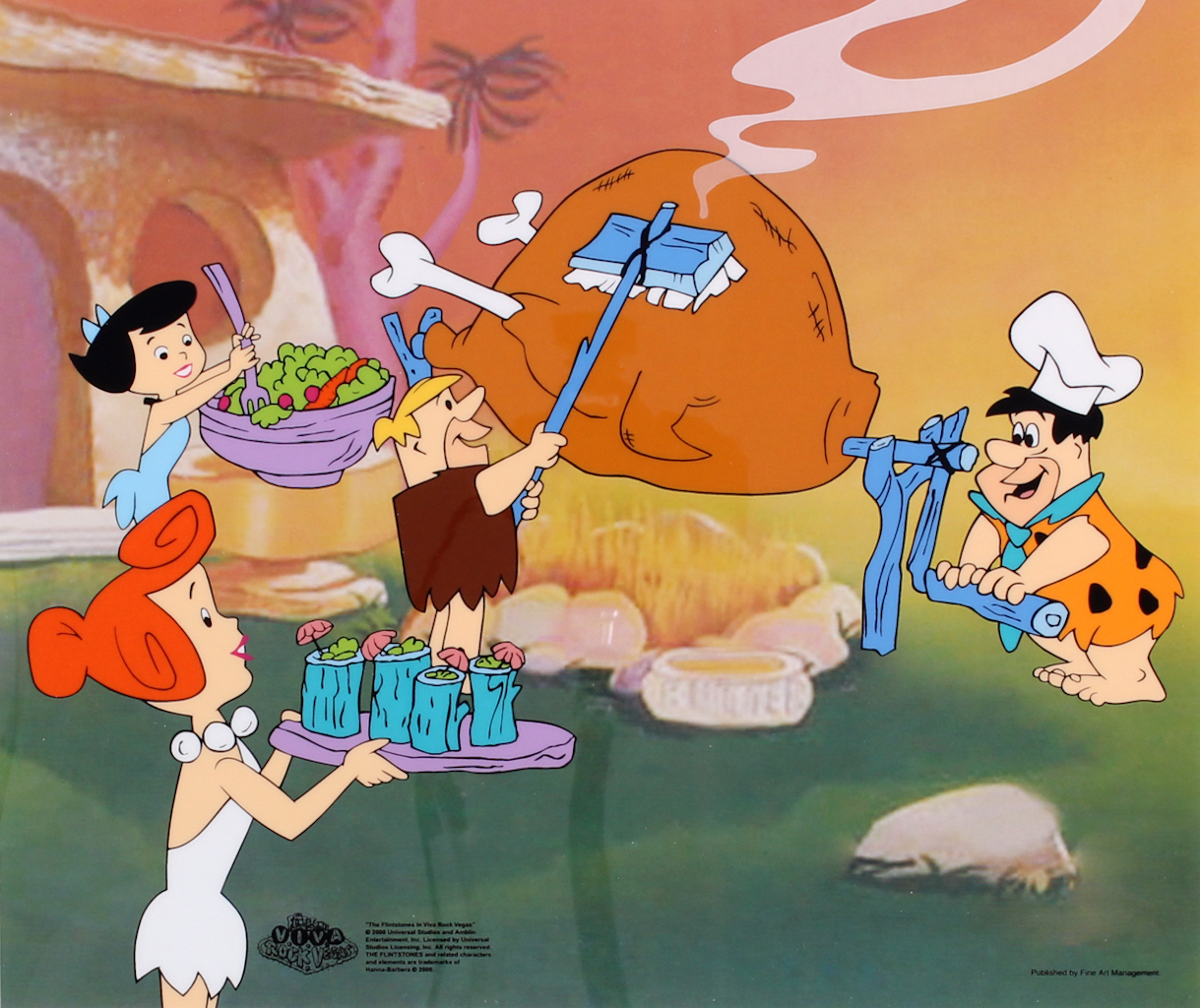 Flintstones Limited Edition 10x12 Sericel "Flintstones Viva Rock Vegas" by Hanna-Barbera (PA LOA) at PristineAuction.com Flintstones Limited Edition 10x12 Sericel "Flintstones Viva Rock Vegas" by Hanna-Barbera (PA LOA) at PristineAuction.com