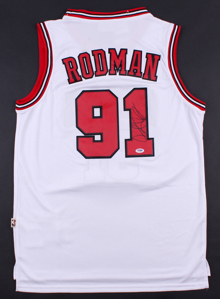 Dennis Rodman Signed Bulls Jersey (PSA COA) at PristineAuction.com Dennis Rodman Signed Bulls Jersey (PSA COA) at PristineAuction.com