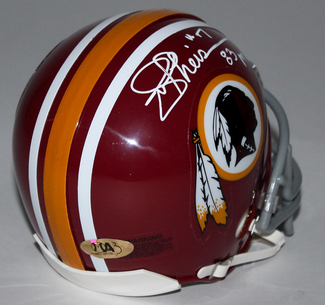 Joe Theismann Signed Redskins Mini-Helmet Inscribed "83 MVP" (MAB Hologram) at PristineAuction.com Joe Theismann Signed Redskins Mini-Helmet Inscribed "83 MVP" (MAB Hologram) at PristineAuction.com
