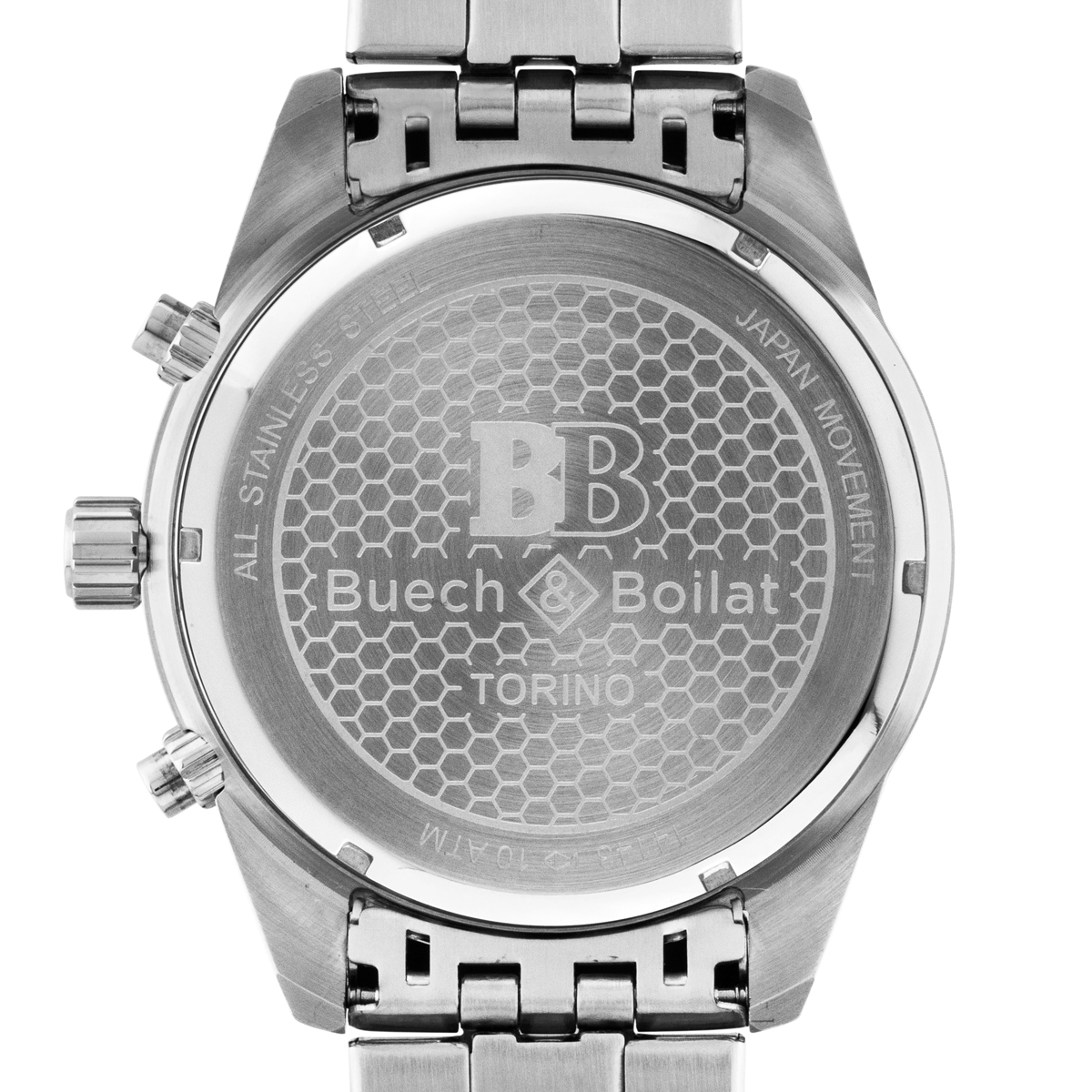 Buech & Boilat Torino Men's Quartz Chronograph Stainless Steel Watch with Multi-link Bracelet (New) at PristineAuction.com Buech & Boilat Torino Men's Quartz Chronograph Stainless Steel Watch with Multi-link Bracelet (New) at PristineAuction.com
