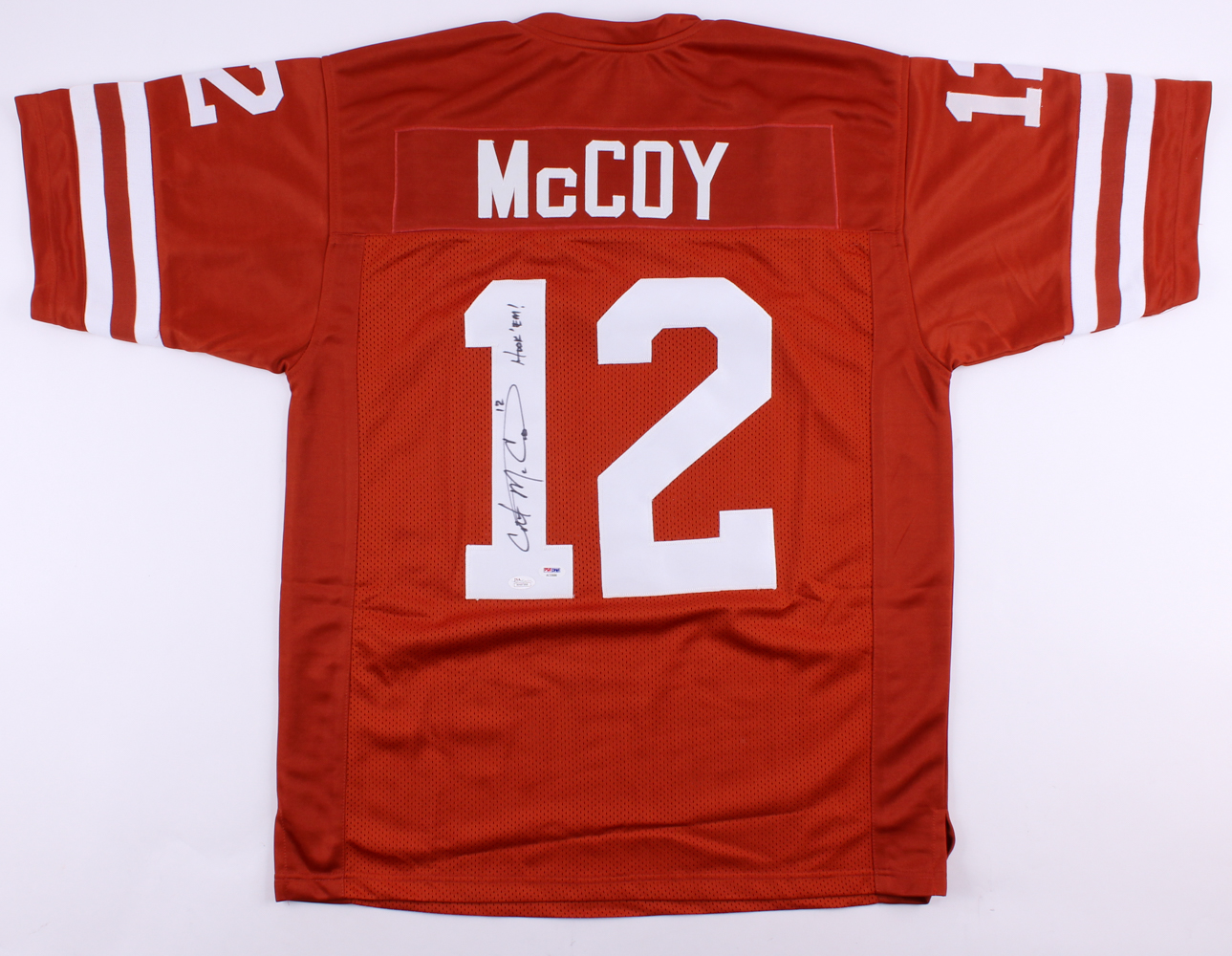 Colt McCoy Signed Texas Longhorns Jersey Inscribed "Hook 'Em!" (JSA COA & PSA COA) at PristineAuction.com Colt McCoy Signed Texas Longhorns Jersey Inscribed "Hook 'Em!" (JSA COA & PSA COA) at PristineAuction.com