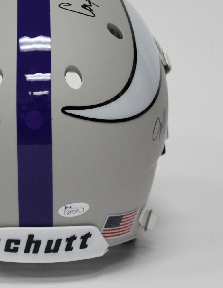 Vikings "Purple People Eaters" Custom Matte Grey Full-Size Helmet Signed by (4) with Alan Page, Carl Eller, Jim Marshall & Gary Larsen (JSA COA) at PristineAuction.com Vikings "Purple People Eaters" Custom Matte Grey Full-Size Helmet Signed by (4) with Alan Page, Carl Eller, Jim Marshall & Gary Larsen (JSA COA) at PristineAuction.com