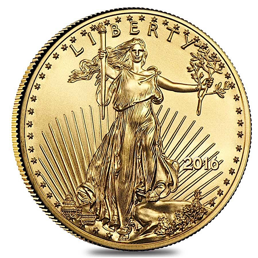 2016 1/10 oz Gold American Eagle $5 Coin at PristineAuction.com 2016 1/10 oz Gold American Eagle $5 Coin at PristineAuction.com