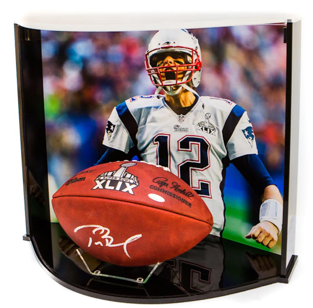 Tom Brady Signed Super Bowl XLIX NFL Official Game Ball with Custom Curve Display Case (TriStar Hologram) at PristineAuction.com Tom Brady Signed Super Bowl XLIX NFL Official Game Ball with Custom Curve Display Case (TriStar Hologram) at PristineAuction.com