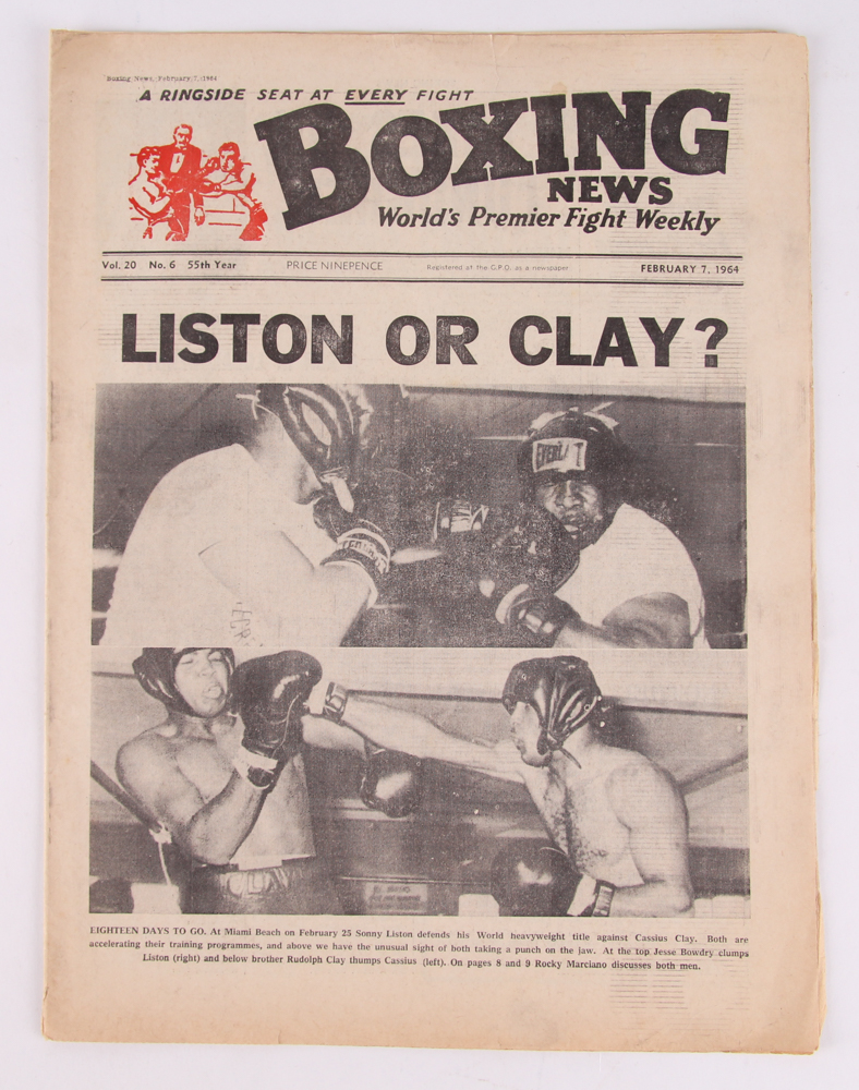 Original Vintage 1964 "Boxing News" Newspaper at PristineAuction.com Original Vintage 1964 "Boxing News" Newspaper at PristineAuction.com
