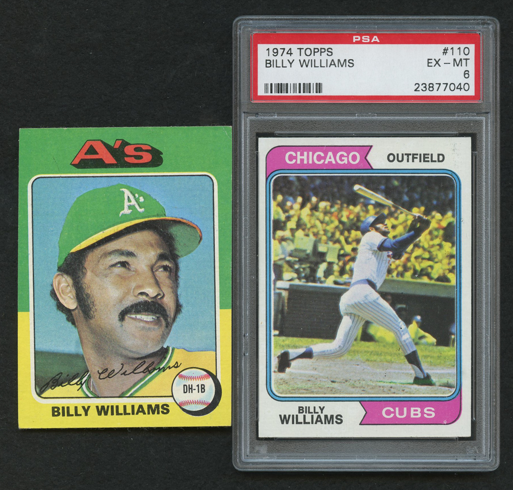 Lot of (2) Billy Williams Baseball Cards with 1974 Topps #110 (PSA 6) & 1975 Topps #545 at PristineAuction.com Lot of (2) Billy Williams Baseball Cards with 1974 Topps #110 (PSA 6) & 1975 Topps #545 at PristineAuction.com